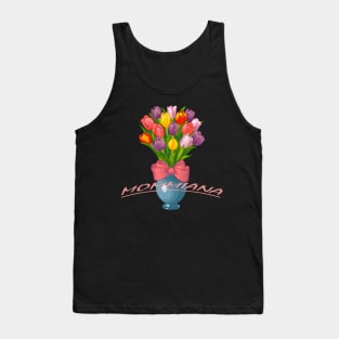 mommiana flower Floral design Cute Gift for Girls Heart & Vase illustration Tank Top